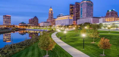 Columbus riverfront for the Ohio USA VPN location