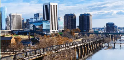 Virginia riverfront skyline for the Virginia USA VPN location