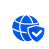 Blue protected globe icon