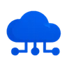 Blue cloud network icon